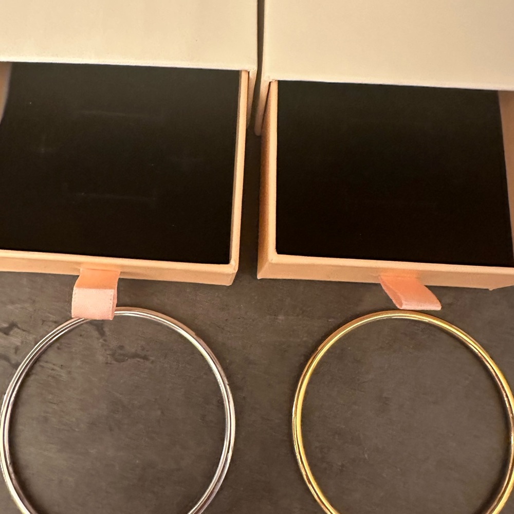 Elegant Silver and Gold Bangle Set